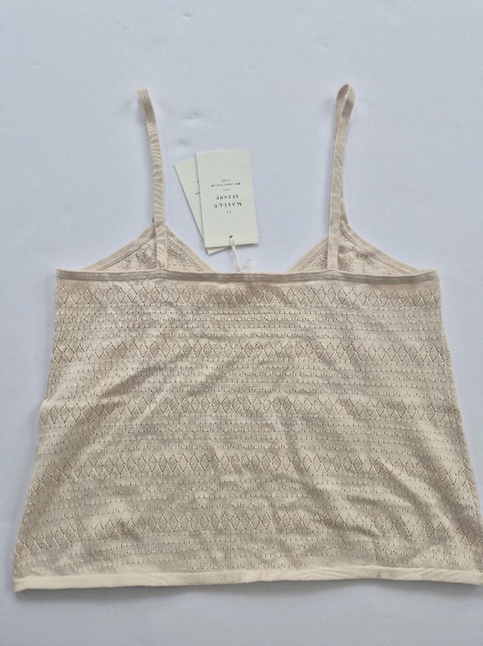 *NWT* [Sezane] Yoran Top in Cream, Size  M, 100% Organic Cotton, Knit, Italy - Picture 8 of 13
